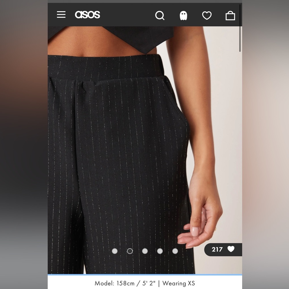 JDY Petite wide leg pants in black - Picture 2 of 12